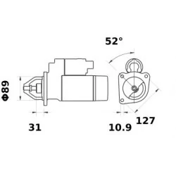 DEMARREUR ISKRA 12V 3.0KW