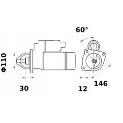 ISKRA STARTER 12V 2.7KW
