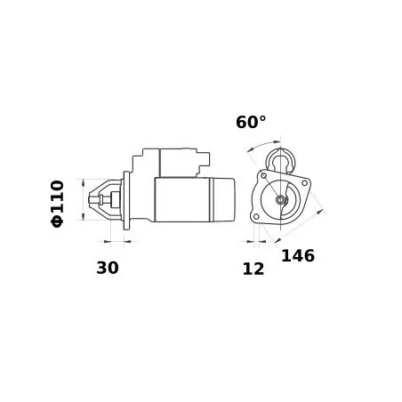 DEMARREUR ISKRA 12V 2.7KW DEMARREUR ISKRA 12V 2.7KW