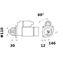 DEMARREUR ISKRA 12V 3KW
