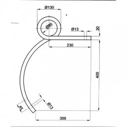 DENT DE CULTIVATEUR DROITE 20 x 20 