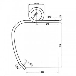DENT DE CULTIVATEUR GAUCHE GRAND DEGAGEMENT 25 x 25