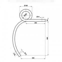 DENT DE CULTIVATEUR DROITE 30 x 30