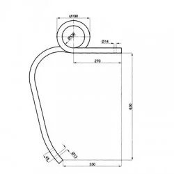 DENT DE CULTIVATEUR GAUCHE GRAND DEGAGEMENT 30 x 30