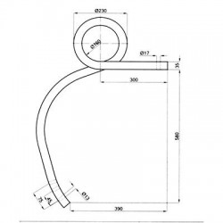 DENT DE CULTIVATEUR DROITE 35 x 35