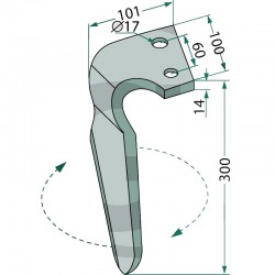 DENTE DE GRADE ROTATIVO RETO