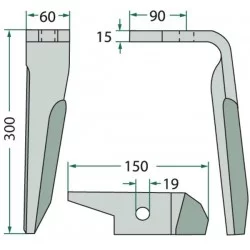 DENT DE HERSE ROTATIVE POUR AMAZONE