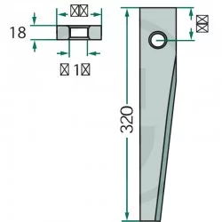 DENT DE HERSE ROTATIVE