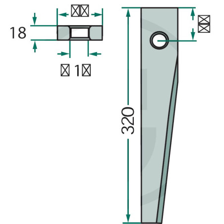 DENT DE HERSE ROTATIVE