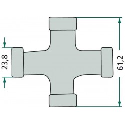 CARDAN JOINT F22 - F227 23.8 X 61.2 MM