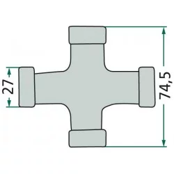 ARTICULACIÓN CARDÁN F23 - F237 27 X 74,5 MM