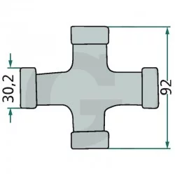 ARTICULACION CARDAN B6 F220 30.2 X 92 MM