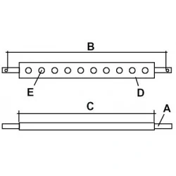 BARRE A TROUS CATEGORIE 2 LONGUEUR 540 MM