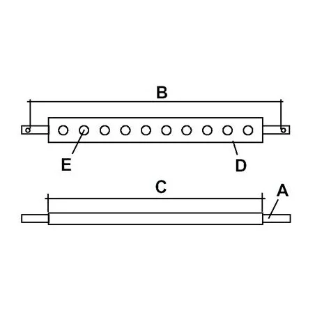 BARRE A TROUS CATEGORIE 2 LONGUEUR 540 MM BARRE A TROUS CATEGORIE 2 LONGUEUR 540 MM