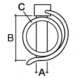 PIN FOR PIPES DIAMETER 57MM - ROD 8MM