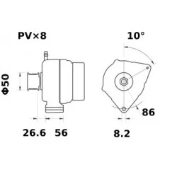 ALTERNATEUR 14V 120A