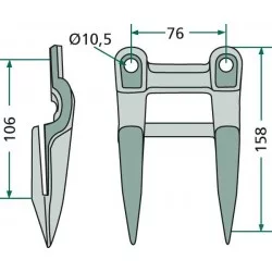 DEDO DUPLO PARA JOHN DEERE