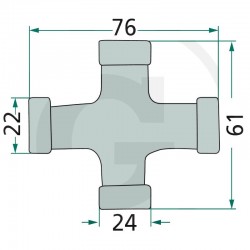 ARTICULACIÓN CARDÁN GRAN ANGULAR 80°