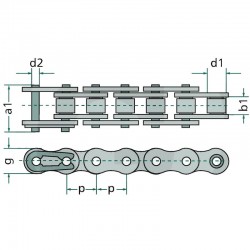 CHAINE A ROULEAUX ASA35 - 06 C-1