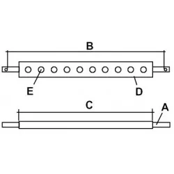 BARRE A TROUS CATEGOGIE 1 LONGUEUR 420 MM