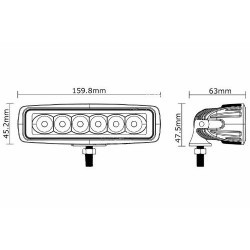 FARO DA LAVORO A LED 1300 LUMEN, 6 LED