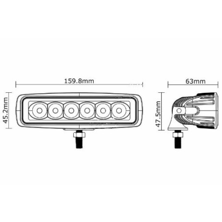 PHARE DE TRAVAIL A LED 1300 LUMEN , 6 LEDS