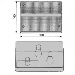FEU ARRIERE - GAUCHE AVEC ECLAIRE PLAQUE