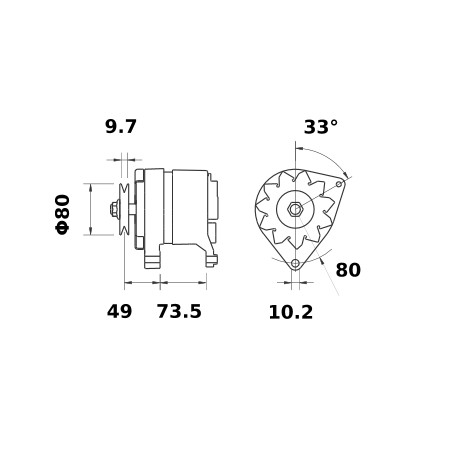 ALTERNATOR 14V 33A