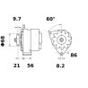 ALTERNATOR 14V 33A
