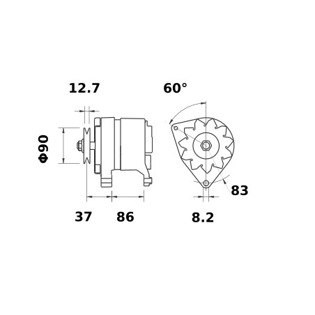 ALTERNATOR 12V 70A