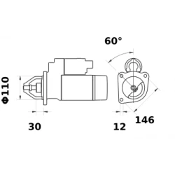 ANLASSER 12V 3KW
