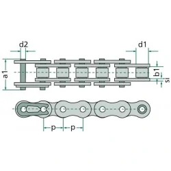 CHAINE A ROULEAUX 08 B-1