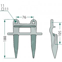 DEDO DOBLE REFORZADO PARA CLAAS - 6262951, 6484070, 6762492