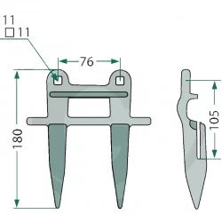 DOIGT DOUBLE RENFORCE POUR CLAAS - 6262951, 6484070, 6762492