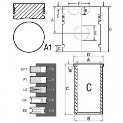 COMPLETE PISTON LINER KIT FOR MASSEY-FERGUSON (A3.144 , A4.192)