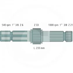 ARBRE DE PRISE DE FORCE POUR JOHN DEERE -  L173283, L168287