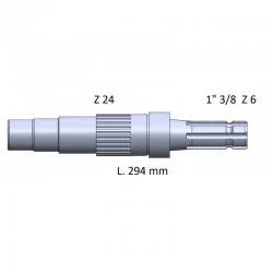 ARBRE DE PRISE DE FORCE POUR RENAULT ARES - 6 CANNELURES - 6005022211