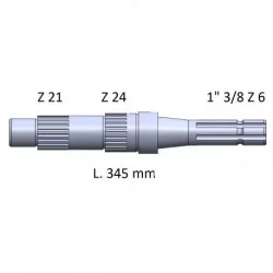 Albero della presa di forza per renault ares - 6 scanalature - 7700045721