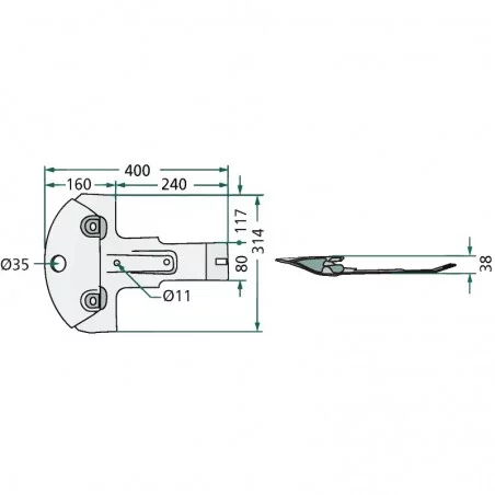 PATIN POUR FAUCHEUSE KUHN - 56801420