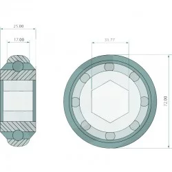 RODAMIENTO DE BOLAS HEXAGONAL PARA JOHN DEERE - JD9420