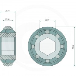 ROULEMENT A BILLES HEXAGONNAL POUR JOHN DEERE - AE46606