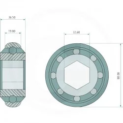 ROULEMENT A BILLES HEXAGONNAL POUR JOHN DEERE - AE46606