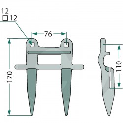 DEDO DUPLO PARA CASE 1307299C233113