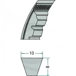 COURROIE TRAPEZOIDALE CRANTEE - XPZ 587