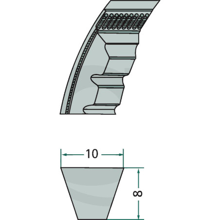 COURROIE TRAPEZOIDALE CRANTEE - XPZ 587