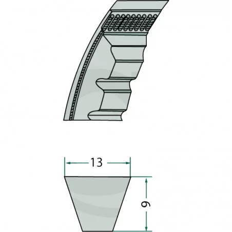 COURROIE TRAPEZOIDALE CRANTEE - XPA 667