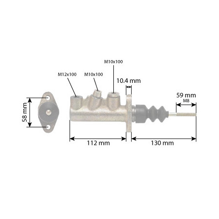 Cilindro mestre do freio 3305623m92 para massey ferguson