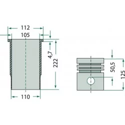 KIT COMPLETO CANNA PISTONE PER STEYR