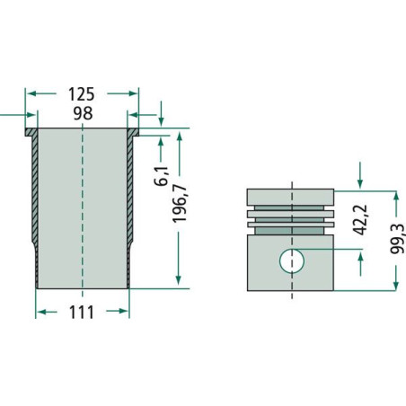 COMPLETE PISTON LINER KIT 3152D -4202D - 6303D