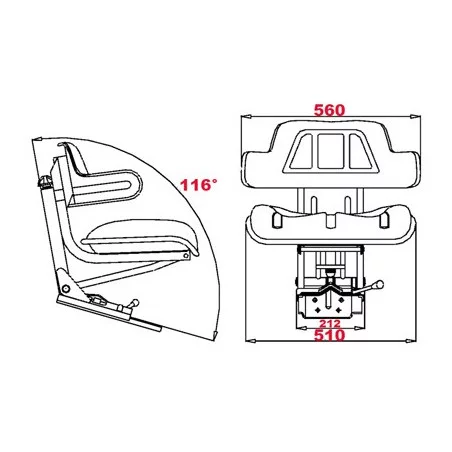 SEDILE MECCANICO CON BRACCIOLI